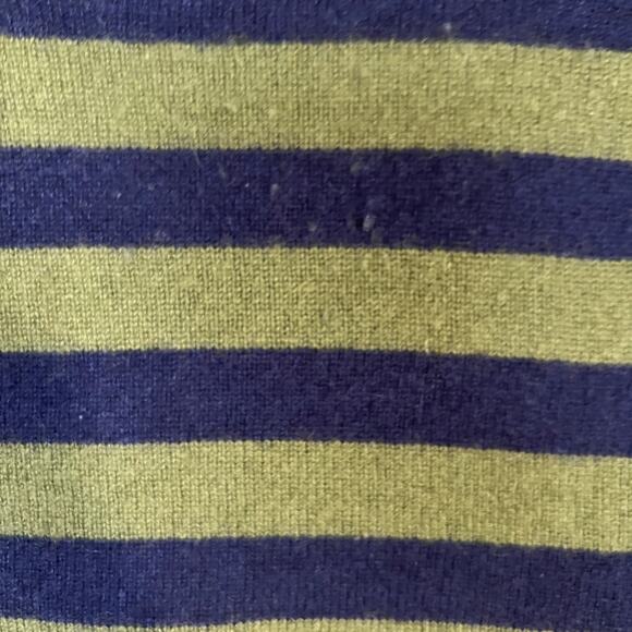 Lord & Taylor 100% Cashmere Pullover Striped Sweater Women's Size L Green Blue - Picture 9 of 11